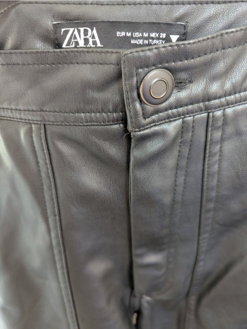 Zara Faux Leather High Waisted Wide Leg Cargo Pants - Picture 6 of 6